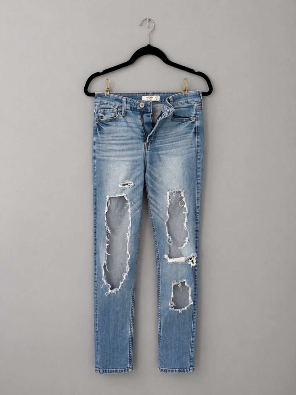 Abercrombie & Fitch Light Wash Distressed Skinny Jeans | Ripped Denim Size 4S